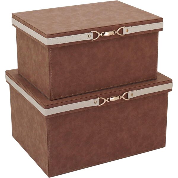 Home&co Vênus Caixa Organizadora Decoração Sintético Marrom 2