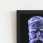 Homem Neve Azul Fotografia Quadro Moldura Preta 60x40cm