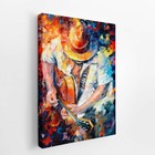 Homem Tocando Violão Arte Colorido Quadro Canvas 100x70cm