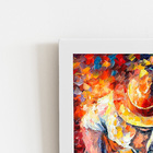 Homem Tocando Violão Arte Quadro Moldura Branca 60x40cm