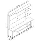 Home theater alan naturale/off white com Rodizios - Madetec