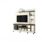 Home theater alan off white/savana com Rodizios - Madetec