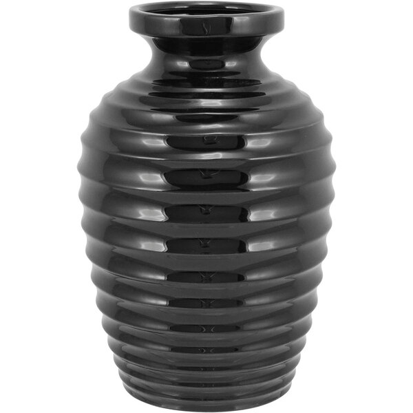 Honey Vaso Decorativo Enfeite 29x19x19cm Cerâmica Preto