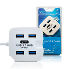 Hub 4 Portas Usb 3.0 Cabo 60cm C/base Para Celular Branco Kp-