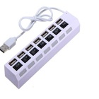 Hub 7 Portas Usb 2.0 Led Indicador Entrada Para Fonte - Branco
