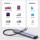 Hub Adaptador Ugreen Usb 3.0 Tipo C 5 Em 1 5gbps Cinza
