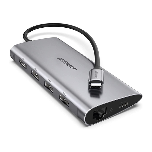 Hub Adaptador Ugreen Usb Tipo C 8 Em 1 5gbps Cinza