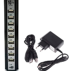 Hub Com 10 Portas Usb 2.0 + Fonte Alimentação Serve P/ Pc Not