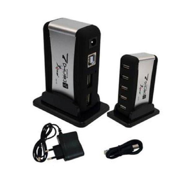 Hub Com 7 Portas Usb 2.0 Com Fonte De Alimentação Para Notebo