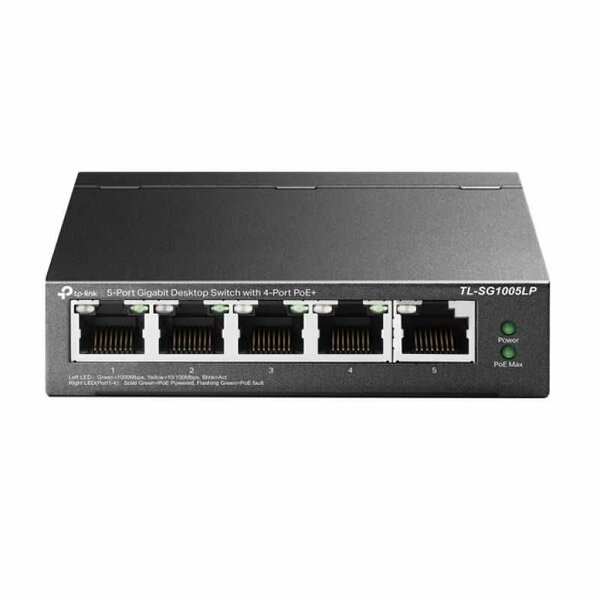 Hub Switch 5 Portas Tp-link Tl-sg1005lp Giga 4 Portas Poe