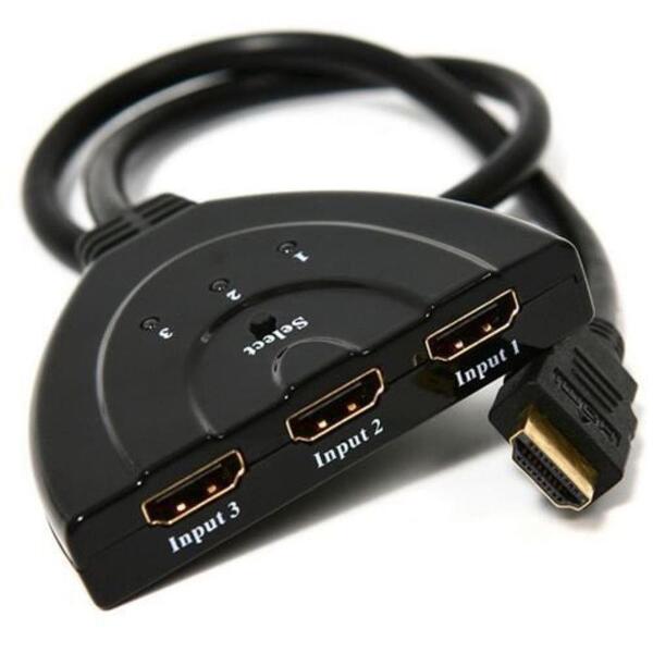 Hub Switch Divisor Hdmi 1x3 Com Rabicho Hdmi Macho 20cm