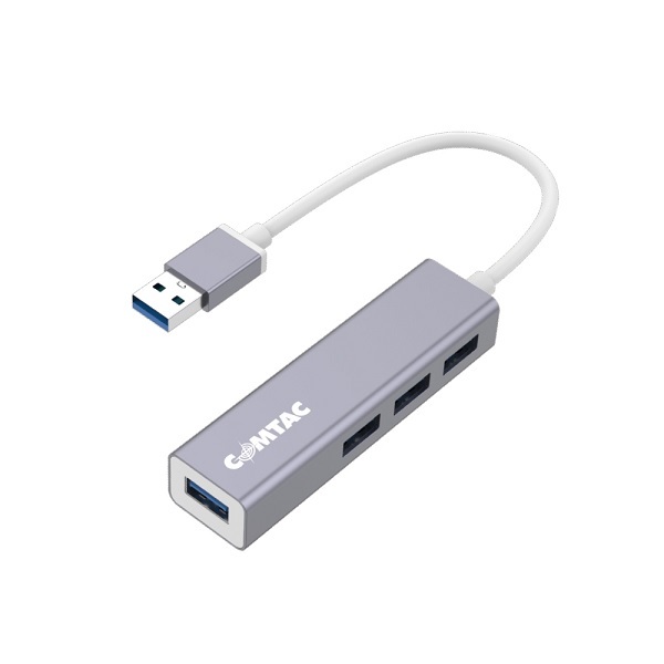 Hub Usb 3.0 4 Portas Usb 3.0 Aluminium Cinza Comtac 9396