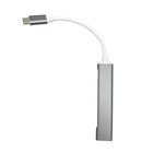 Hub Usb-c Com 4 Portas 1 Usb 3.0 + 3 Usb 2.0 Chumbo Oex Hb104