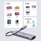 Hub Usb C Ugreen Adaptador Multiportas 6 Em 1 Hdmi 4k/60hz