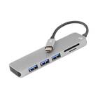Hub Usb Tipo C 5x1 P/ 3 Usb 3.0 + Leitor Sd/tf Original 5+