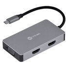 Hub Usb Tipo C / Type C 5 Em 1 Com 2 Hdmi + Vga + Usb 3.0 + P