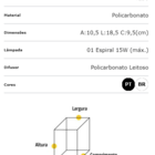Ideal Arandela Preta Pequena Policarbonato4236 1 Lâmpada E27