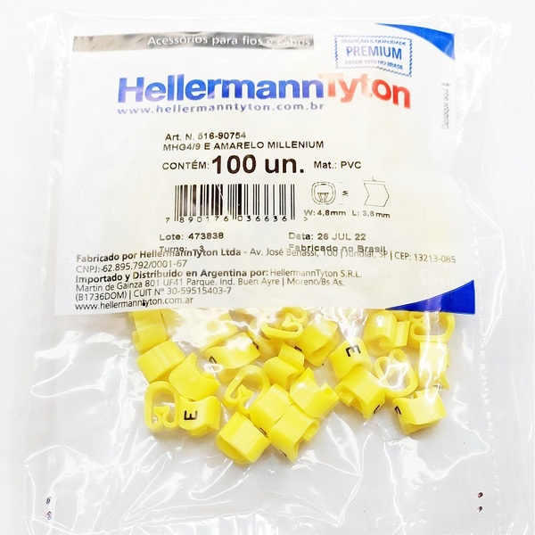 Identificador Para Cabos Letra E Mhg4/9 Hellermann