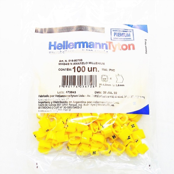 Identificador Para Cabos Letra N Mhg4/9 Hellermann