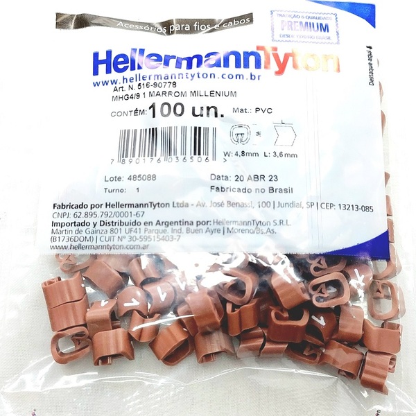 Identificador Para Cabos Número 1 Marrom Mhg4/9 Hellermann