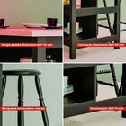 Ilha Cozinha + 2 Banquetas Ditália 2 Pratel. Preto Cd-1019