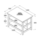 Ilha Cozinha Ditália 2 Prateleiras Branco Cd-1019