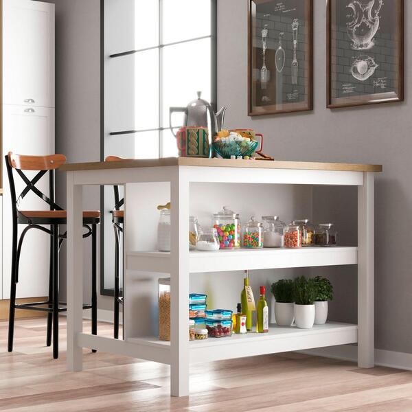 Ilha Cozinha Ditália 2 Prateleiras Branco Cd-1019 | Leroy Merlin