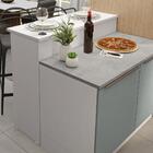 Ilha De Cozinha Com Bancada E Balcão 120 Cm Branco/cinza Lux