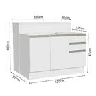 Ilha De Cozinha Com Bancada E Balcão 120 Cm Branco Glamy Made