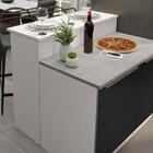 Ilha De Cozinha Com Bancada E Balcão 120 Cm Branco/preto Lux