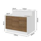 Ilha De Cozinha Com Bancada E Balcão 120 Cm Branco/rustic Ste