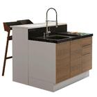 Ilha De Cozinha Com Bancada E Balcão 120 Cm Branco/rustic Ste