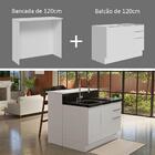 Ilha De Cozinha Com Bancada E Balcão 120 Cm Branco Stella Mad
