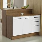 Ilha De Cozinha Com Bancada E Balcão 120 Cm Rustic/branco Aga