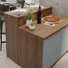 Ilha De Cozinha Com Bancada E Balcão 120 Cm Rustic/cinza Lux