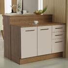 Ilha De Cozinha Com Bancada E Balcão 120 Cm Rustic/crema Agat
