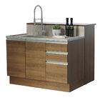 Ilha De Cozinha Com Bancada E Balcão 120 Cm Rustic Glamy Made