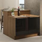 Ilha De Cozinha Com Bancada E Balcão 120 Cm Rustic/preto Lux