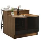 Ilha De Cozinha Com Bancada E Balcão 120 Cm Rustic/preto Lux