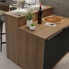 Ilha De Cozinha Com Bancada E Balcão 120 Cm Rustic/preto Lux