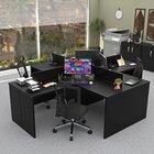 Ilha De Escrivaninhas Em L 140x60 Cm Estação De Trabalho Escr