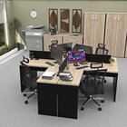 Ilha De Escrivaninhas Em L 140x60 Cm Estação De Trabalho Escr