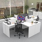 Ilha De Escrivaninhas Em L 140x60 Cm Estação De Trabalho Escr