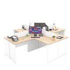 Ilha De Escrivaninhas Em L 140x60 Cm Estação De Trabalho Escr