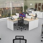 Ilha De Escrivaninhas Em L 140x60 Cm Estação De Trabalho Escr