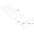 Ilha De Trabalho 10 Lugares 450x120cm Freijo Com Preto