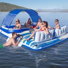 Ilha Flutuante Tropical 6 Pessoas + Cooler +bomba De Ar Pro