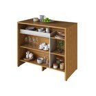 Ilha Gourmet 120cm 2 Portas Tampo Pintura Uv Itatiaia Freijó/