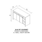 Ilha Gourmet 160cm 3 Portas Tampo Pintura Uv Itatiaia Fendi/g