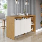 Ilha Gourmet 160cm 3 Portas Tampo Pintura Uv Itatiaia Freijó/